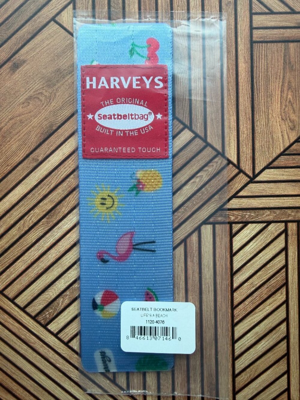 New Harveys Seatbelt Bookmark in Life's a Beach print
